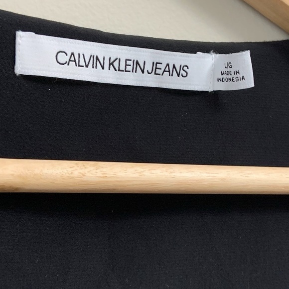 Calvin Klein Black Button Down Dress Size Large - Picture 3 of 5